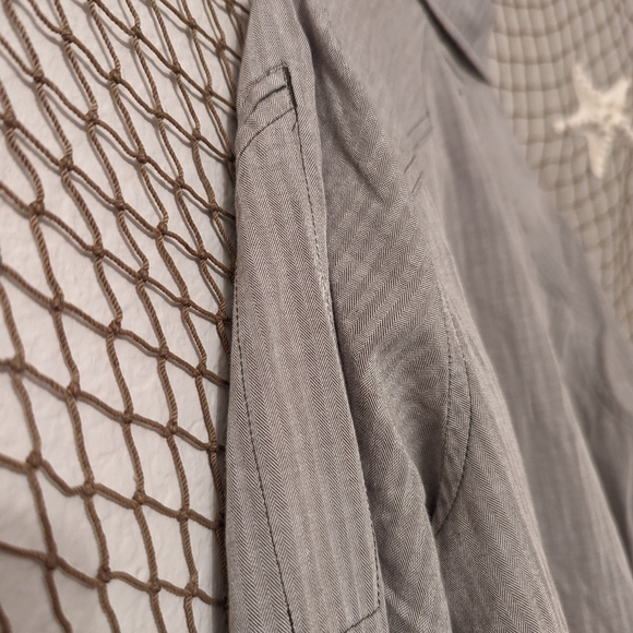 5.11 Tactical Large Cotton Long Sleeve Gray Stripped Button Down - Picture 7 of 7